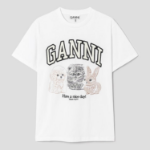 GANNI Basic Cotton Jersey Animals Relaxed T-shirt - White