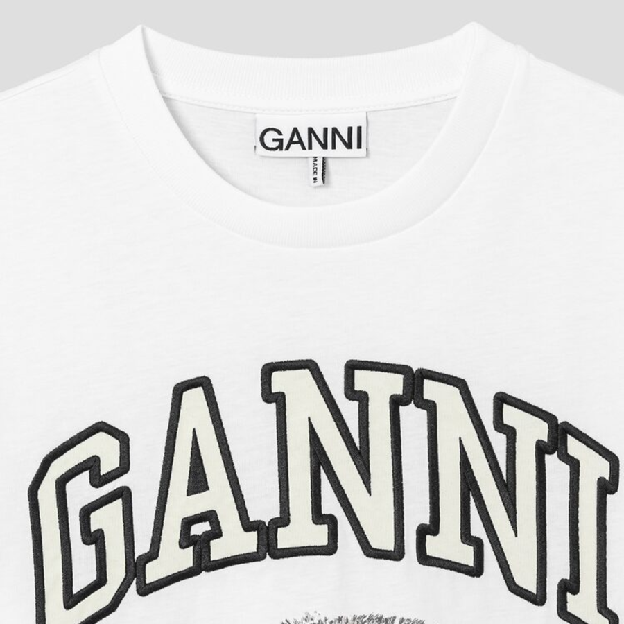 GANNI Basic Cotton Jersey Animals Relaxed T-shirt - White