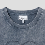 GANNI Heavy Cotton Jersey Heart Small T-Shirt - Ash