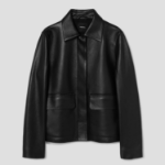 Theory Women New Point Nappa Patch Boxy Jacket - Black