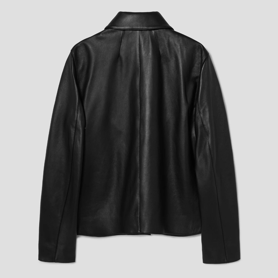 Theory Women New Point Nappa Patch Boxy Jacket - Black