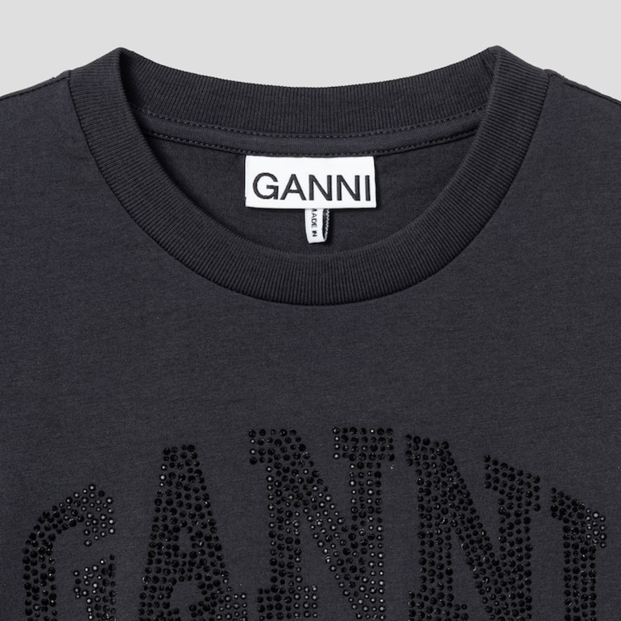 GANNI Basic Cotton Jersey Banana Relaxed T-shirt - Ash