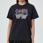 GANNI [EXCLUSIVE] Basic Cats Relaxed T-shirt - Phantom