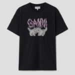 GANNI [EXCLUSIVE] Basic Cats Relaxed T-shirt - Phantom