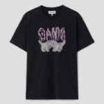 GANNI [EXCLUSIVE] Basic Cats Relaxed T-shirt - Phantom