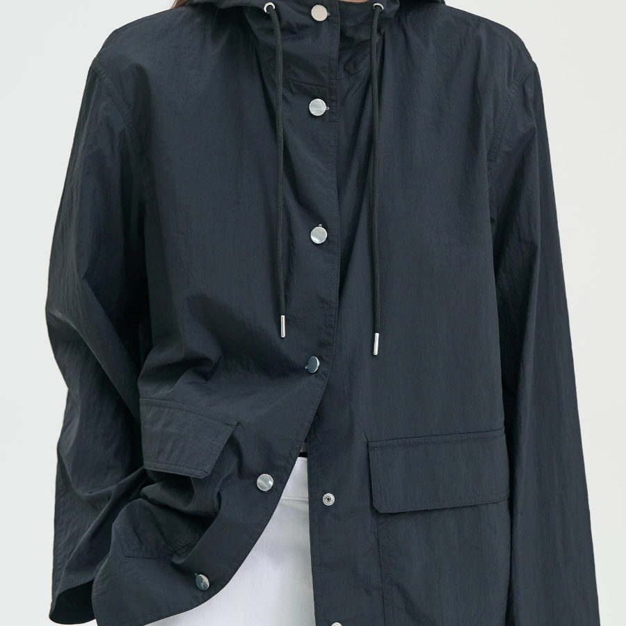 Theory Women Feather Nylon Hood Patch Jacket - Black