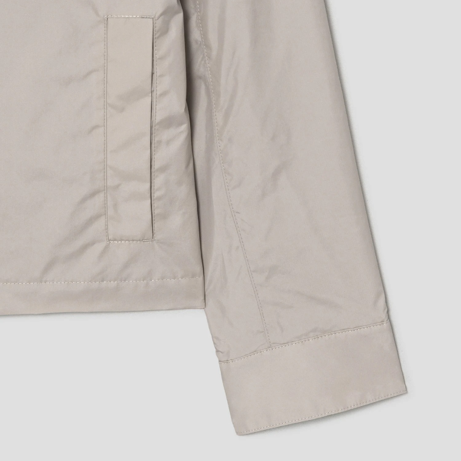 Theory Women Crisp Nylon Crew Neck Zip Up Jacket - Shadow