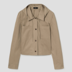 Theory Women Cotton Chino Hood Crop Jacket - Trench