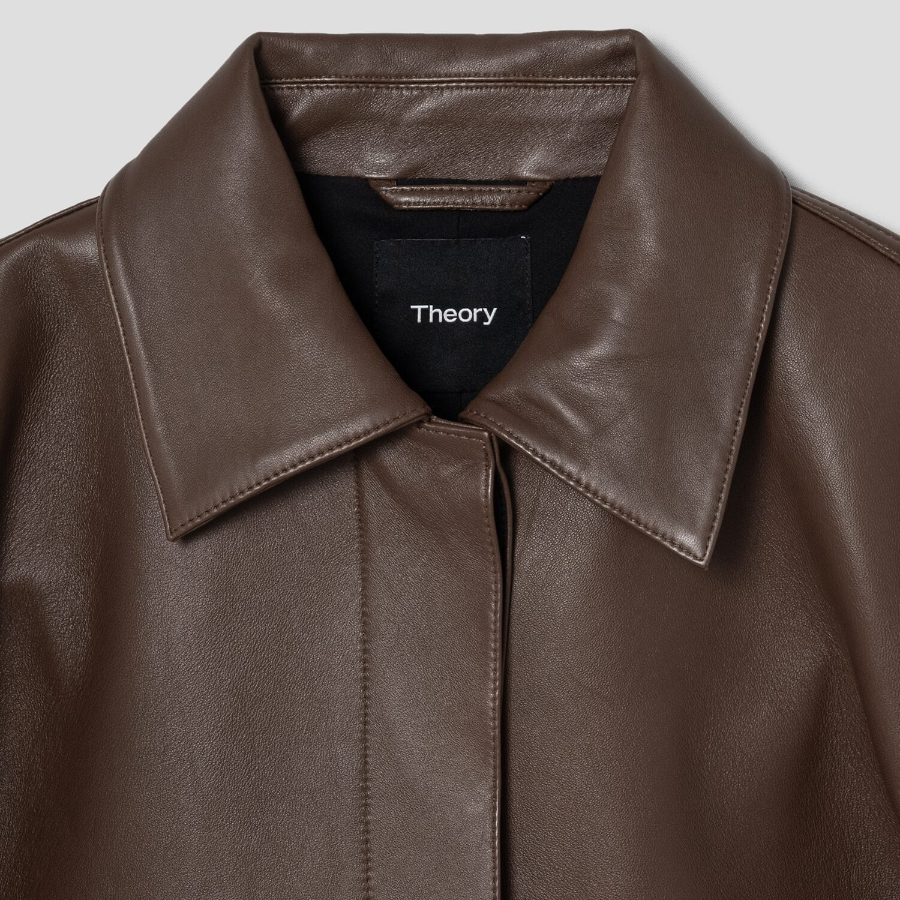 Theory Women New Point Nappa Patch Boxy Jacket - Clove