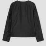 Theory Women Crisp Nylon Crew Neck Zip Up Jacket - Black