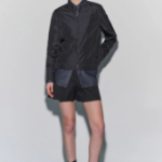 Theory Women Crisp Nylon Crew Neck Zip Up Jacket - Black