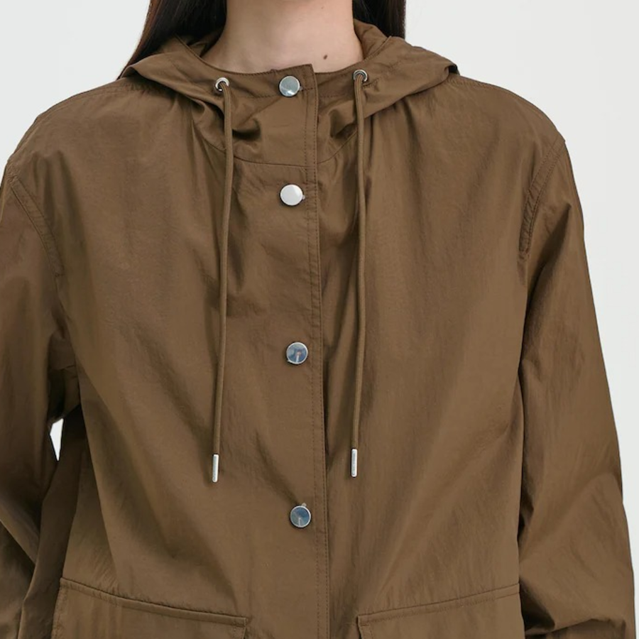 Theory Women Feather Nylon Hood Patch Jacket - Clove