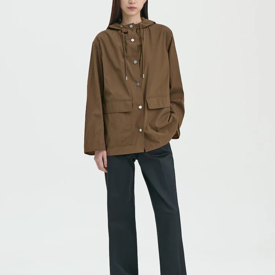 Theory Women Feather Nylon Hood Patch Jacket - Clove