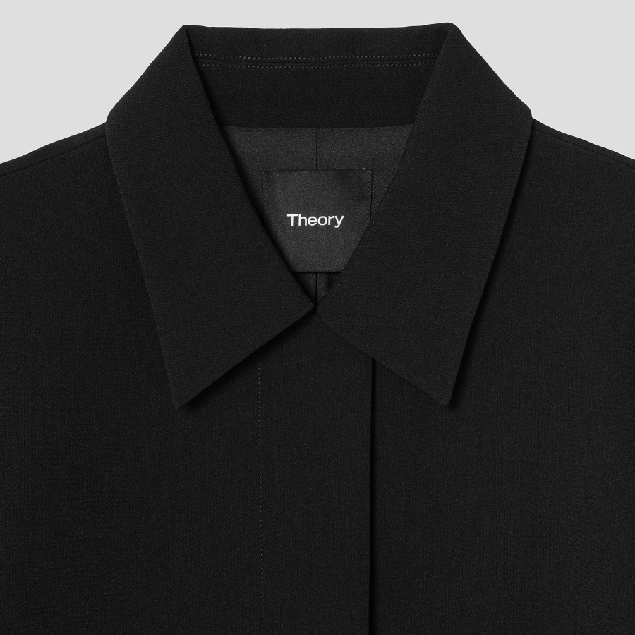Theory Women Admiral Crepe Carcoat - Black