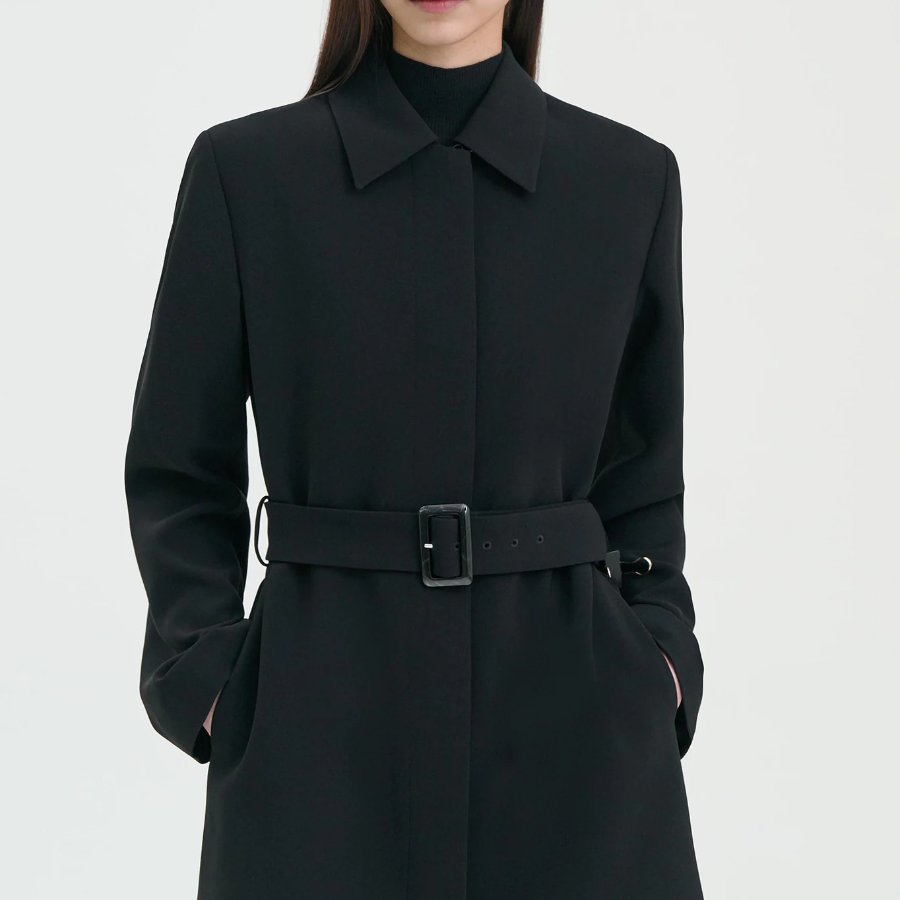 Theory Women Admiral Crepe Carcoat - Black