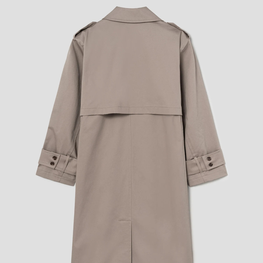 Theory Women Cotton Trench Double Trench - Soft Taupe