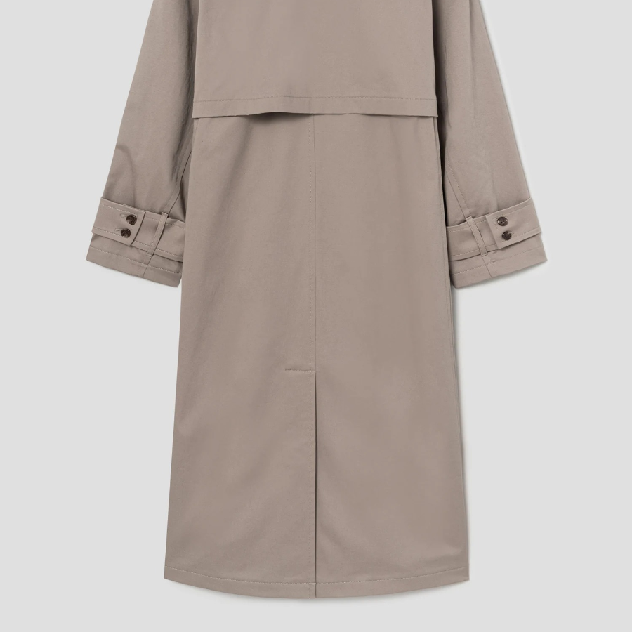 Theory Women Cotton Trench Double Trench - Soft Taupe
