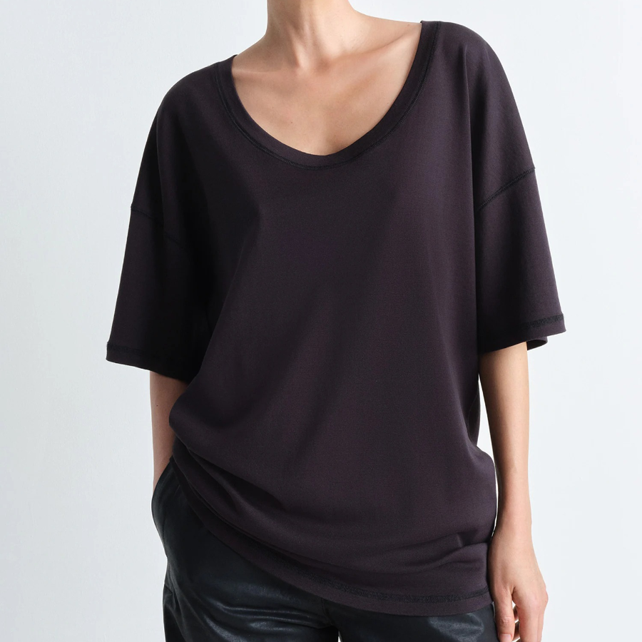 LEMAIRE – Rib T-Shirt - Squid Ink