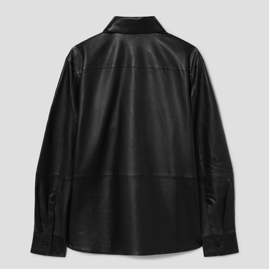 Theory Women Paper Nappa Straight Shirt - Black