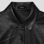 Theory Women Paper Nappa Straight Shirt - Black