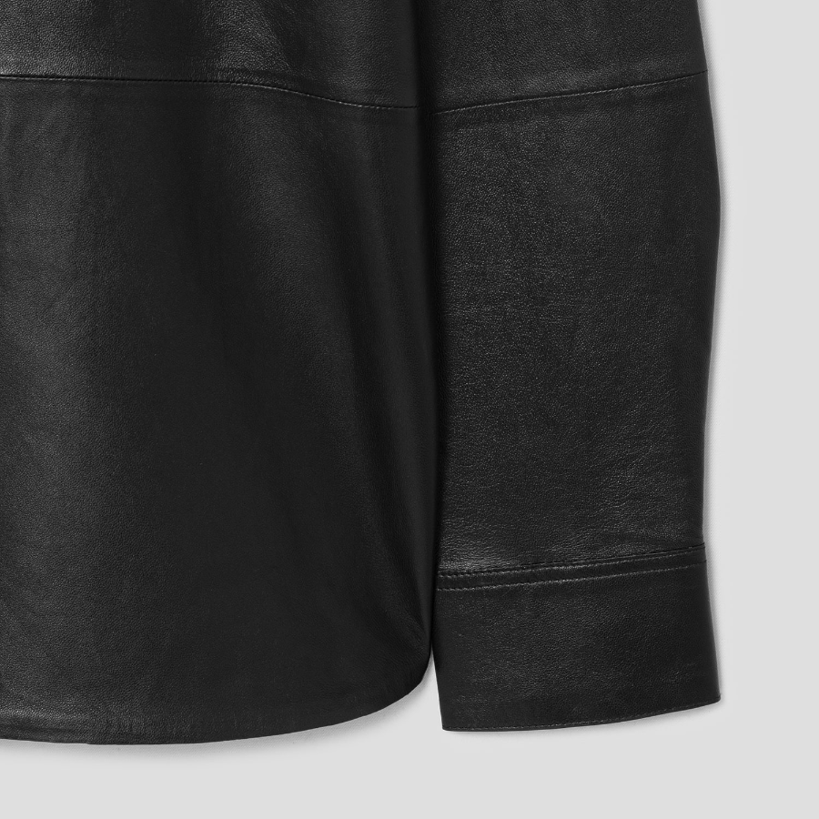 Theory Women Paper Nappa Straight Shirt - Black