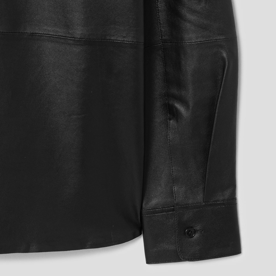 Theory Women Paper Nappa Straight Shirt - Black