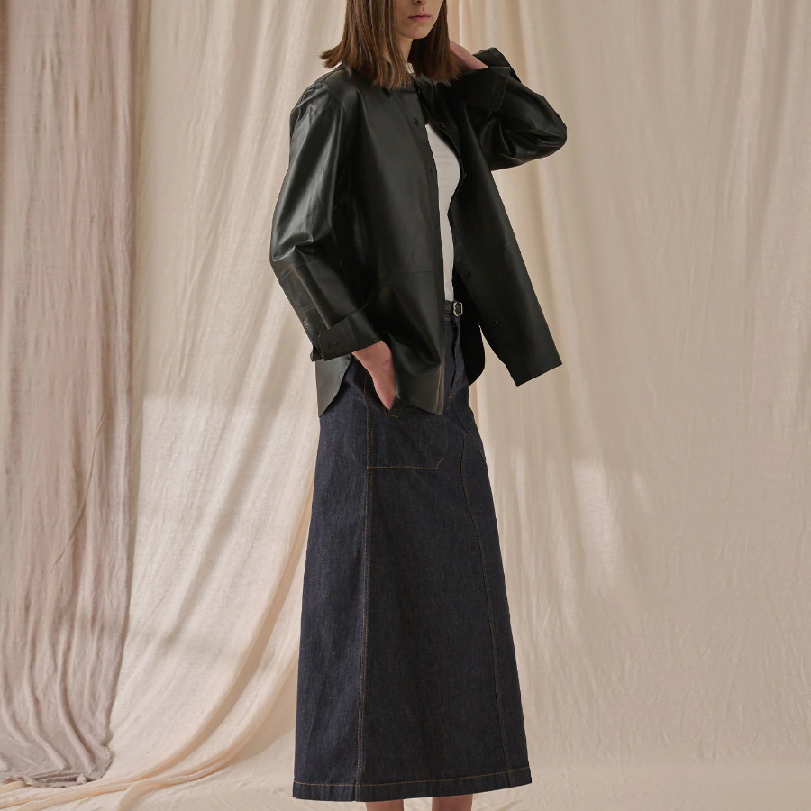 Theory Women Paper Nappa Straight Shirt - Black