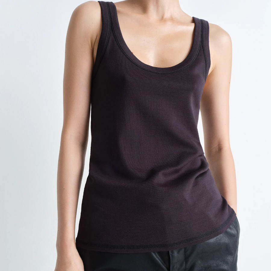 LEMAIRE – Rib Tank Top - Squid Ink
