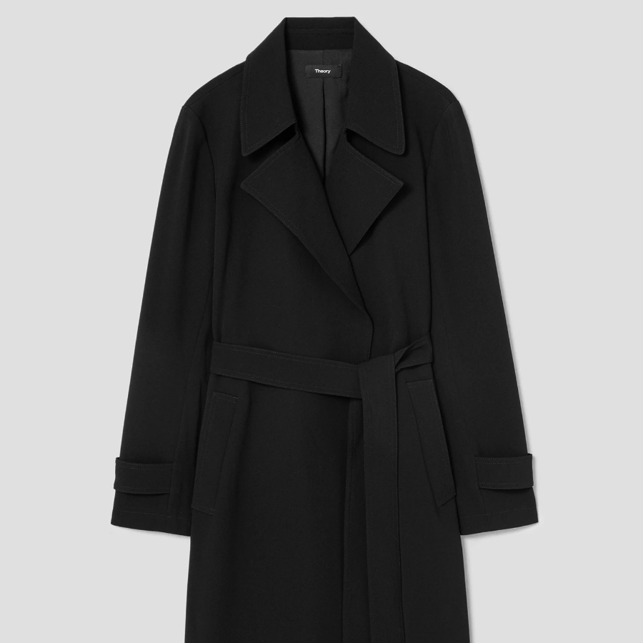 Theory Women Admiral Crepe Oaklane Trench Coat - Black