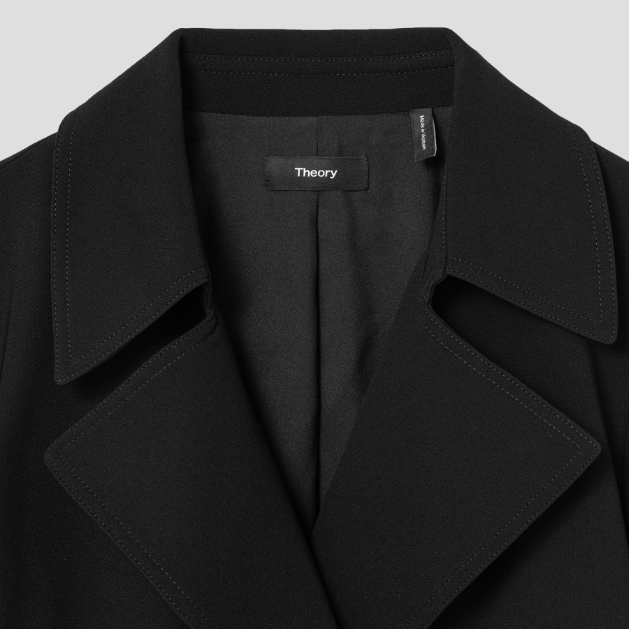 Theory Women Admiral Crepe Oaklane Trench Coat - Black