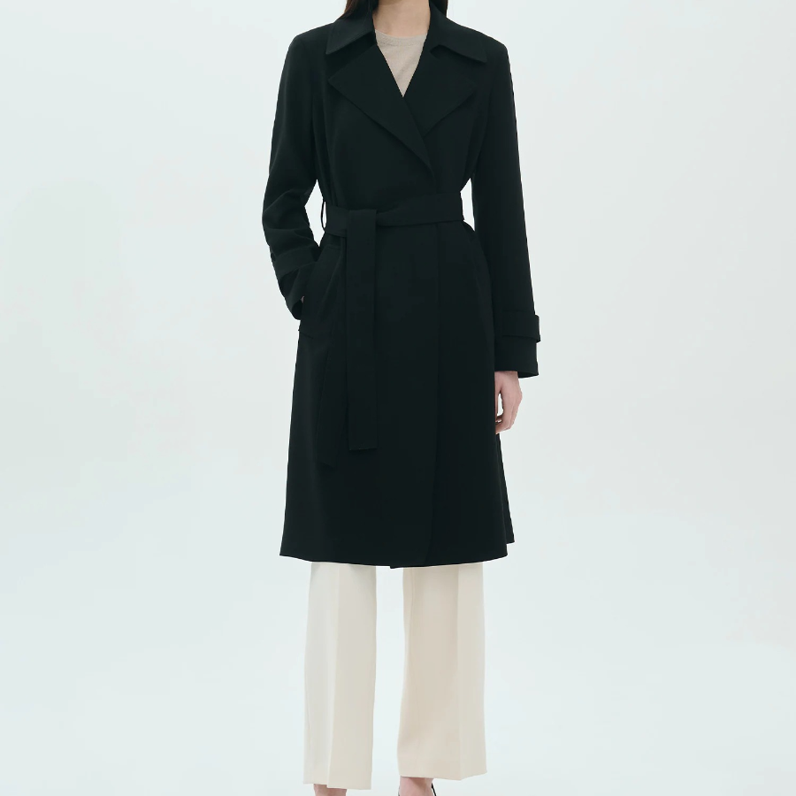 Theory Women Admiral Crepe Oaklane Trench Coat - Black