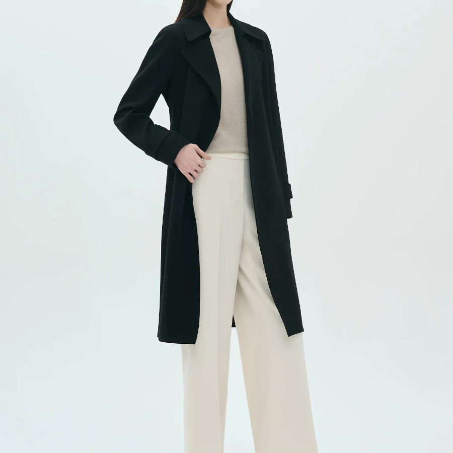 Theory Women Admiral Crepe Oaklane Trench Coat - Black