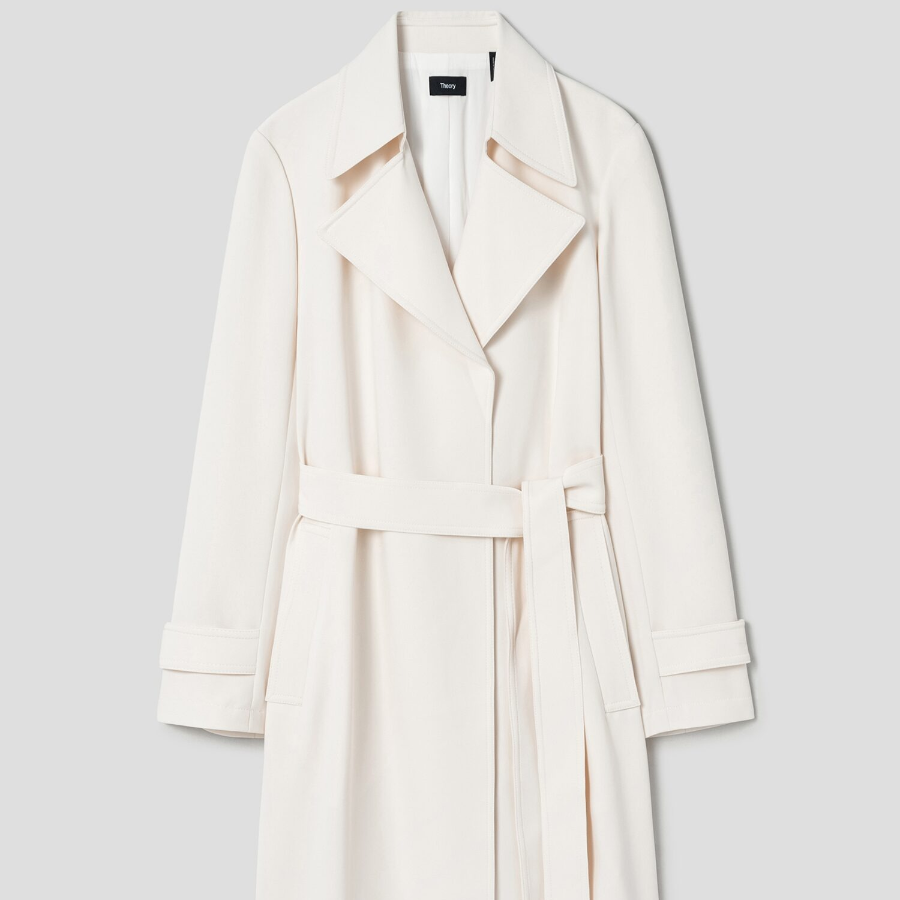 Theory Women Admiral Crepe Oaklane Trench Coat - Ivory
