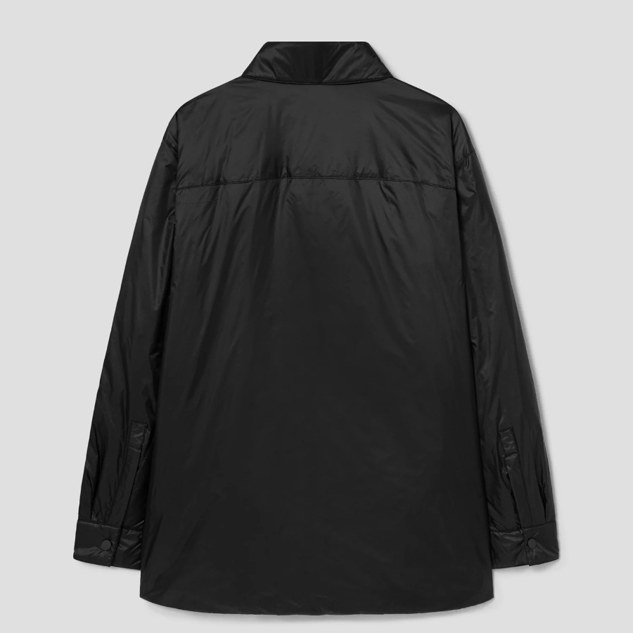 Theory Women Polished Nylon Pocket Shirt Puffer - Black