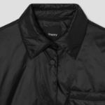 Theory Women Polished Nylon Pocket Shirt Puffer - Black