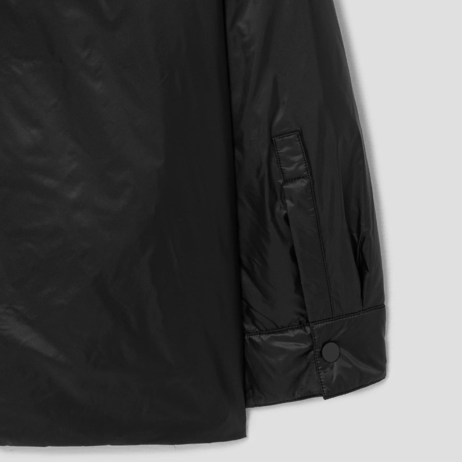 Theory Women Polished Nylon Pocket Shirt Puffer - Black