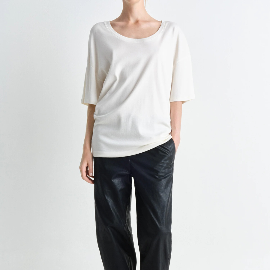 LEMAIRE – Rib T-Shirt - Light Cream