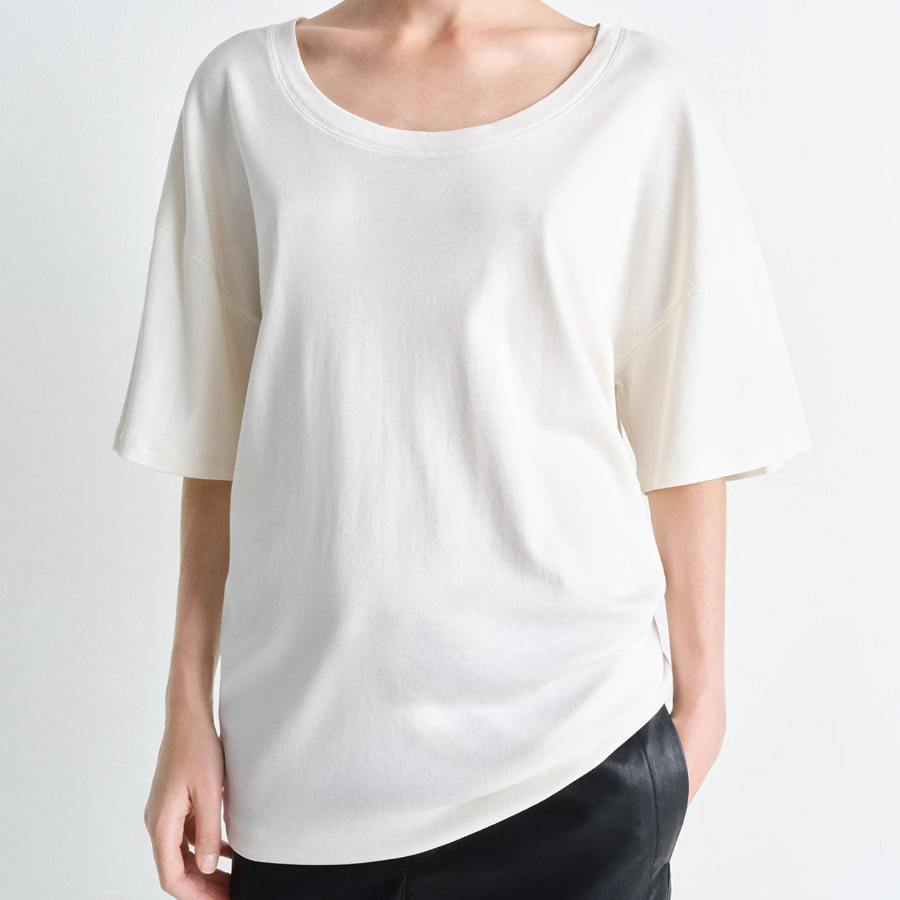 LEMAIRE – Rib T-Shirt - Light Cream