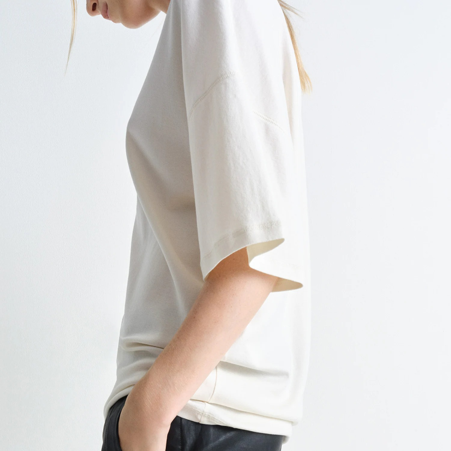 LEMAIRE – Rib T-Shirt - Light Cream