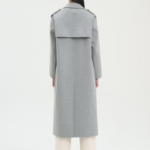 Theory Women Double Wool-Cashmere Double Overcoat — Light Grey Melange