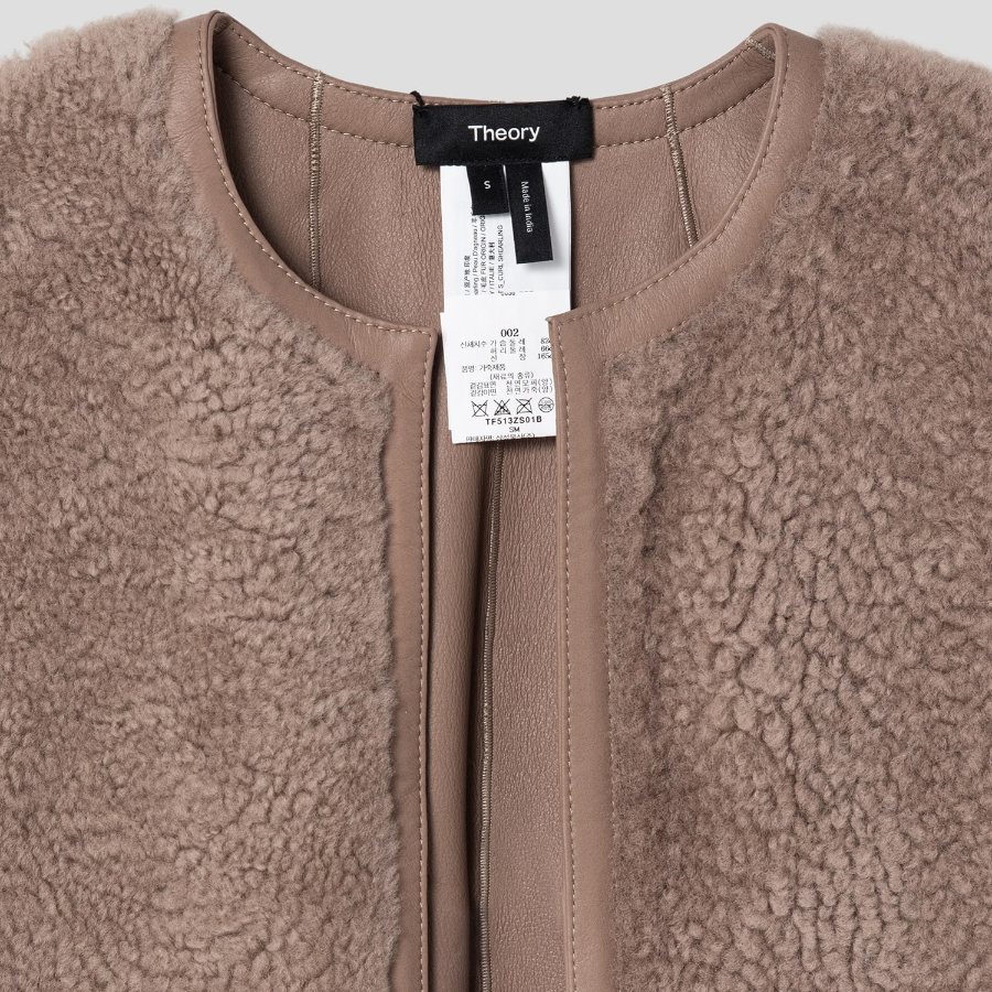 Theory Women Curl Shearling Vest - Yellowish Brown