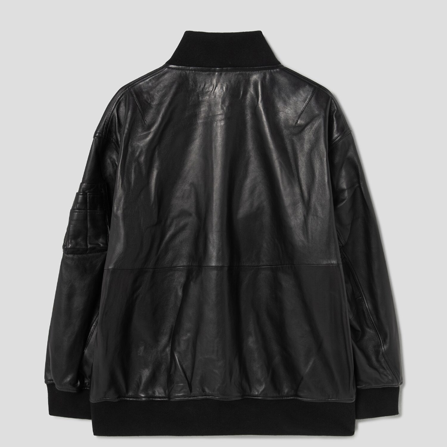 Theory Women Point Nappa Oversized Flight Jacket - Black