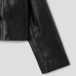 Theory Women Point Nappa Oversized Crop Trench - Black