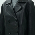 Theory Women Point Nappa Oversized Crop Trench - Black