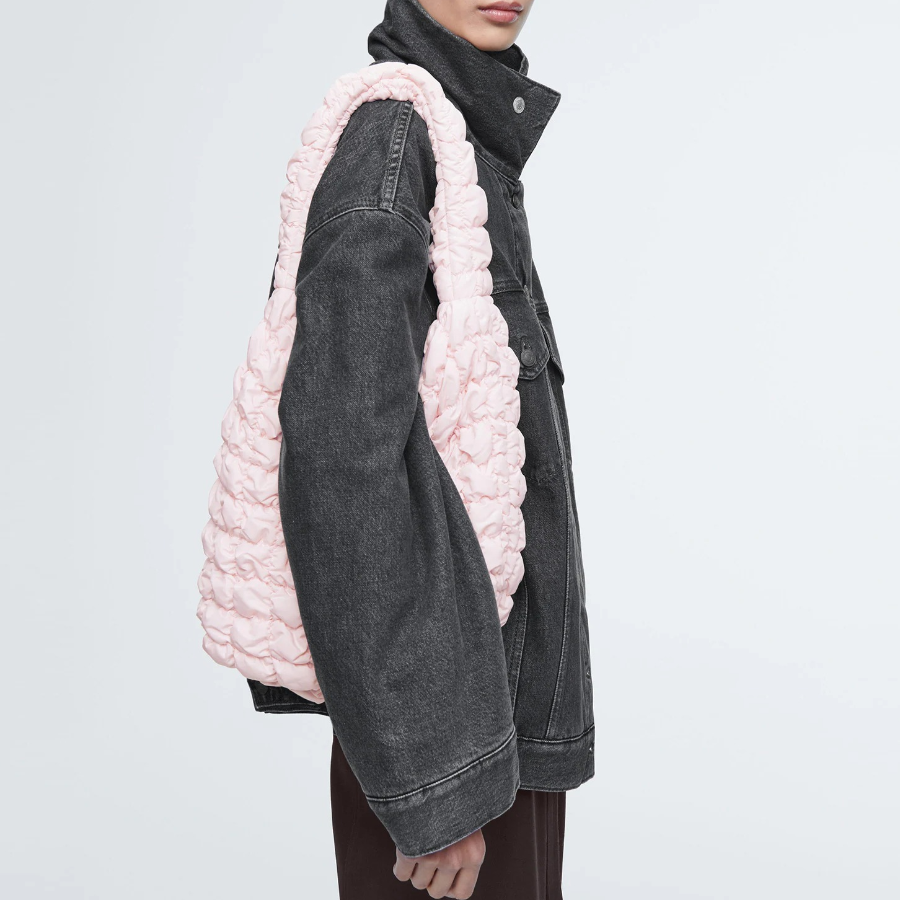 COS Quilted Mini Tote Bag – Light Pink