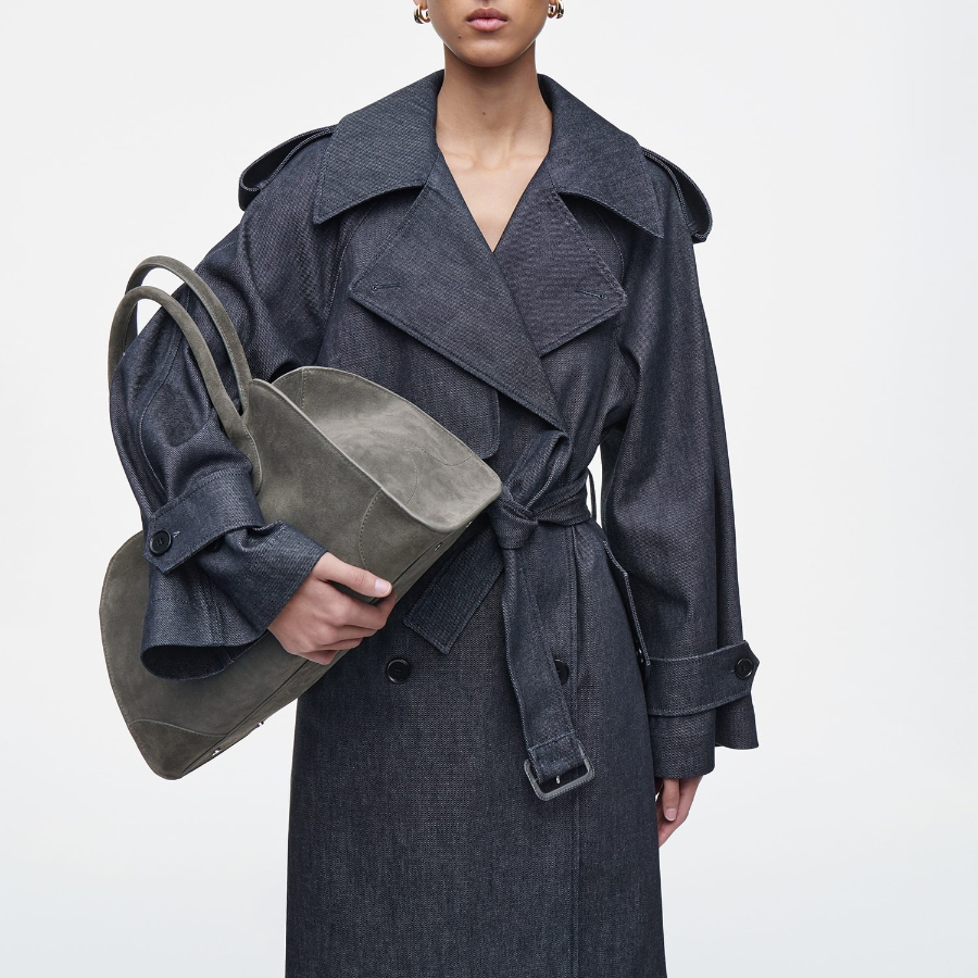 COS STUDIO Small Bowling Bag – Leather Grey