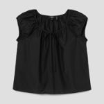 Theory Women Soft Lawn Easy Tie Blouse - Black