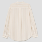 Theory Women Striped Gauze Boyfriend Shirt Ivory Multi