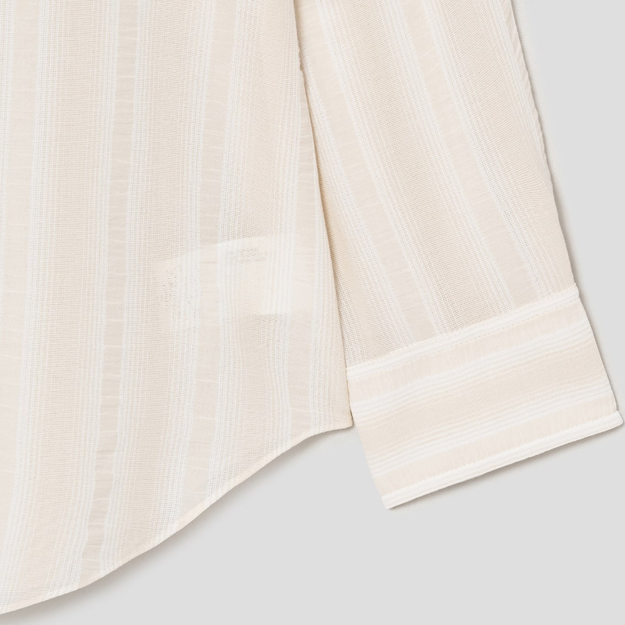 Theory Women Striped Gauze Boyfriend Shirt Ivory Multi