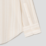 Theory Women Striped Gauze Boyfriend Shirt Ivory Multi